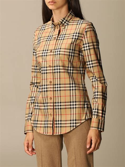 burberry women's check pattern shirt|burberry checkered shirt.